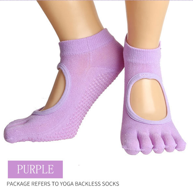 Wholesale Non Slip Toeless And Backless Yoga Sock with Silicone Dots ...