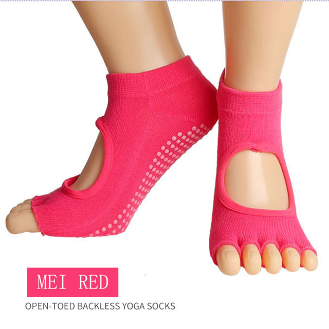 Wholesale Non Slip Toeless And Backless Yoga Sock with Silicone Dots