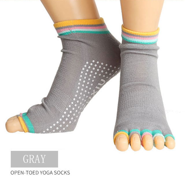 Wholesale Non Slip Toeless And Backless Yoga Sock with Silicone Dots