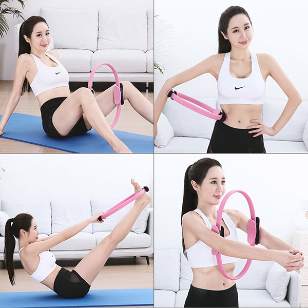 Pilates Circle Fitness Ring - 14" Yoga Ring With Padded Handles For Full Body Toning
