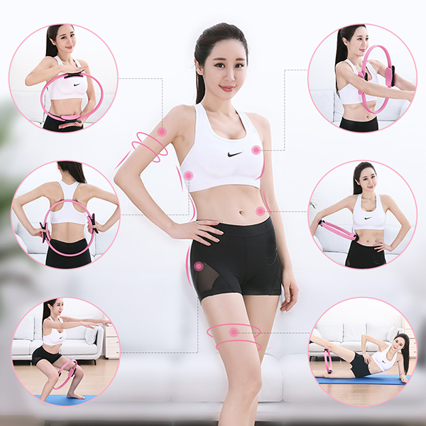  Crescent Magic Support Fitness Circle Dual Grip Handles Resistance Full Body Toning Training Circle Loop Yoga Pilates Ring