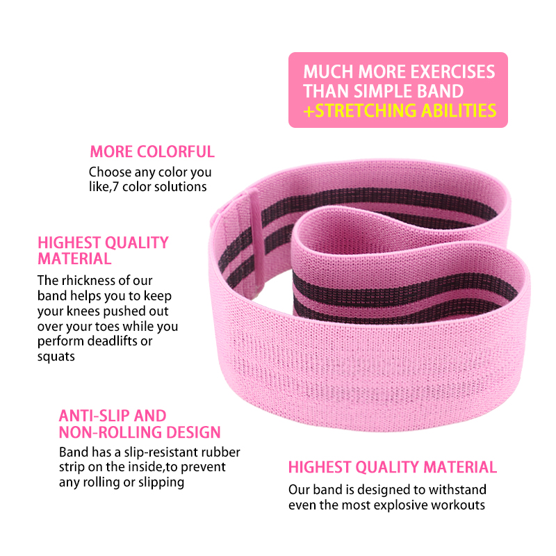Custom private label cotton fabric elastic fitness hip resistance band