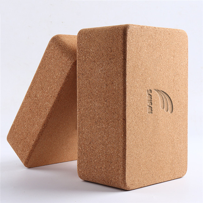  Wholesale Customized Logo Eco-friendly Fitness Odor Free Non-Slip Natural Cork Yoga Block
