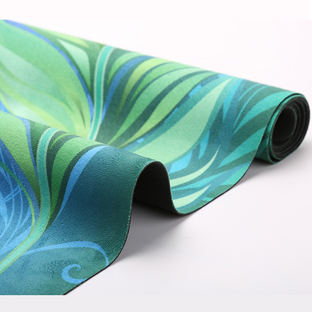 High Quality Luxurious micro-fiber suede yoga mats rubber mat pattern screen printing
